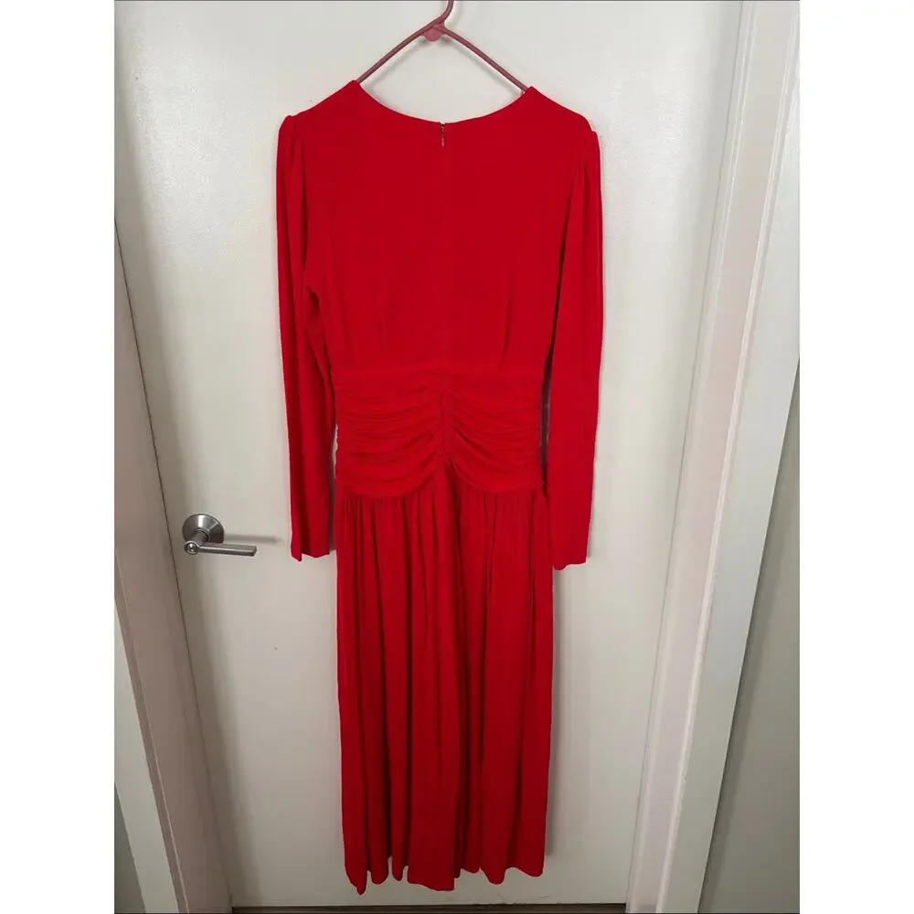 FARM RIO Brazilian Romance Red Flowers Midi Dress - Picture 9 of 9